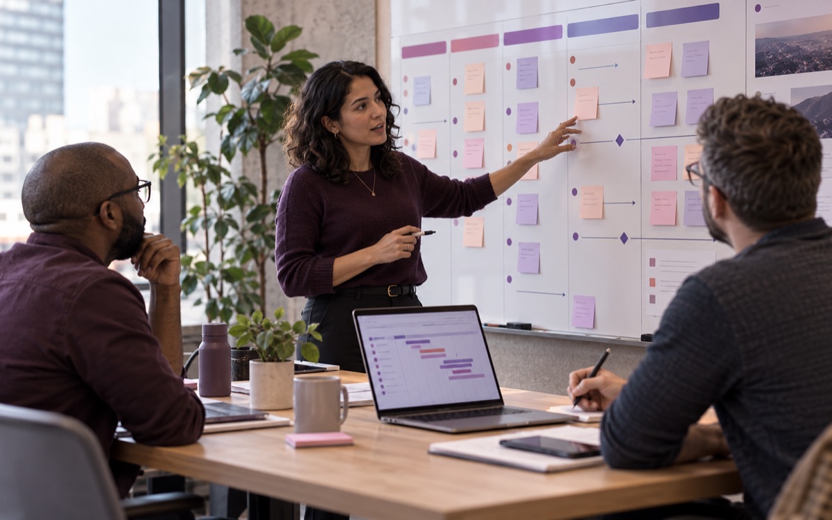 Delivery manager aligning a release plan with client engineers